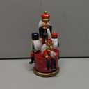 Cabilock Christmas Nutcracker Music Box Wooden Nutcracker Soldier Puppet Figures Ornament Traditional Wood Wind up Musical Box Clockwork Craft Decor for Home Office Accents Decor, Red