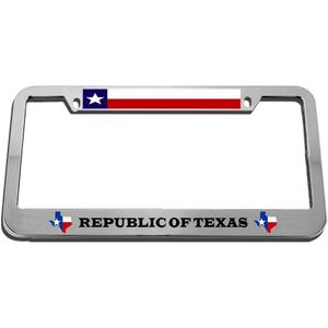 Republic of Texas Metal License Plate Frame Tag Holder Auto Accessory Zinc