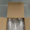 Reallnaive 12 Pcs Bridesmaid Wine Glasses Bachelorette Party Champagne Flutes 9oz Disposable Stemless Glass Champagne Flutes Gold Rim Toasting Glasses for Weddings and Parties with 12 Pcs Stickers