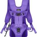 PetBonus Pet Front Dog Carrier Backpacks, Adjustable Dog Backpack Carrier, Legs Out Easy-fit Dog Chest Carrier for Medium Small Dogs, Hands Free Dog Front Carrier for Hiking, Cycling (Purple, M)