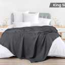 Utopia Bedding 100% Cotton Waffle Weave Blanket King Size for Bed - Lightweight, Breathable Summer Blankets Soft and Cozy, Gift for Mother’s Day Home Decor (Charcoal, 90x108 Inch)