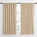 NICETOWN Room Darkening Curtains for Bedroom - Triple Weave Home Decoration Thermal Insulated Solid Drapes for Kitchen (Biscotti Beige, Set of 2 Panels, 62 x 63 Inch)