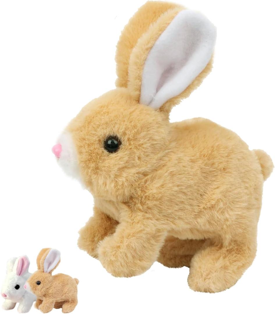 My Realistic Bunny Toy, Easter My Realistic Interactive Bunny - Jumping,Twitching and Shaking Ears (Brown)