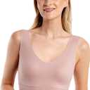 Floatley Cozy Bra Comfort Wirefree Full Coverage Seamless Bra with Embedded Pad for Women (Medium, Adobe Rose)