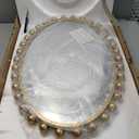 Antique Gold Oval Mirror Unique with Beveled Glass and Ball Frame24"x36"Beaded Large Decorative Ornate Mirrors for Bathroom,Bedroom, Living Room,Hallway