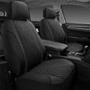 Skechers Seat Covers Contour Foam Cozy Fit,Leather Car Seat Covers, Car Seat Covers Front Seats Airbag Compatible, Universal Automotive Comfort for Most Cars, Vans, Trucks, SUV,Black