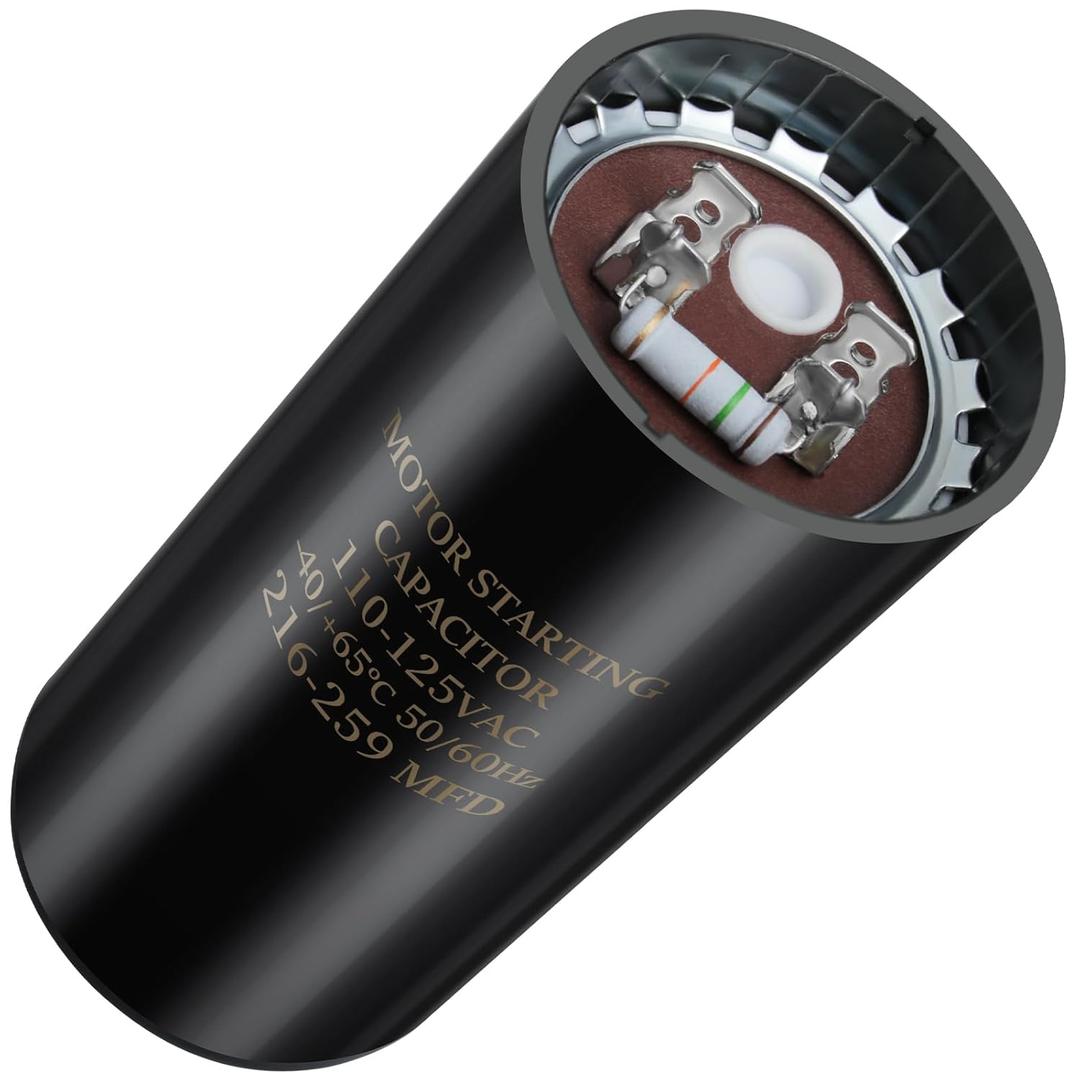 216-259 uf/MFD 110-125V VAC 50/60 Hz AC Electric Round Start Capacitor Universal Replacement for Electric Motor Applications