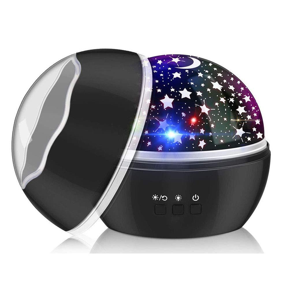Star Projector Night Light, HOMREE Colorful Rotating Sea Animals Star Moon Cover Projector Night Lighting Lamp for Children Adults Bedroom, Birthday,Baby Nursery Light, Living Room Gift (Black)