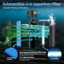 COOSPIDER Pool Filter 600GPH with U-V Light for 75-1000 Gallon Swimming Pool Cold Plunge Tub Small Pond, Submersible Cold Plunge Filter with 35W Pump for Water Clean & Clarity, Wave Make, Filtration