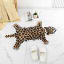 ZSCYD-yingda1992 Leopard Shaped Animals Bath Mat Non-Slip Cute Bathroom Door Mat for Kitchen Bedroom Cartoon Shower Rug for Tub Soft Bathtub Mat Home Decor Brown