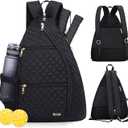 Sucipi Women's Pickleball Backpack - Quilted Crossbody Sling Bag for Tennis & Pickleball Paddle (Medium, Beige)