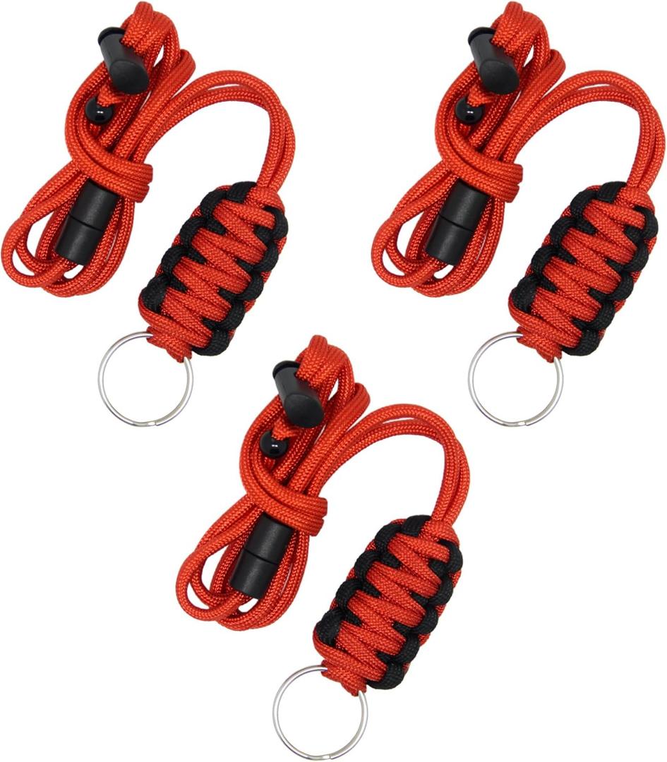 3 x SAMSFX Fly Fishing Tippet Spool Holder Neck Lanyard, 3 Pack, 40" Paracord, Breakaway Strap, Keep Fishing Tippet Lines, Tools & Accessories Visible & Usable