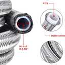 6AN 20FT PTFE Fuel Line Fitting Kit, E85 Oil Fuel Gas Hose Stainless Steel Braided Fuel Hose with 10PCS Aluminum Swivel Fuel Hose End Fitting Adapter Kit - Red & Blue