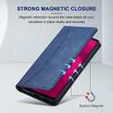 Jasonyu Flip Wallet Case for T-Mobile Revvl 7 Pro,Leather Magnetic Folio Cover with Card Holder,Kickstand - TPU Shockproof Durable Protective Phone Case,Blue