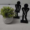 Set of 3 Farmhouse Bathroom Decor Signs Rustic Wooden Restroom Decorative Signs with A Potted Artificial Plant