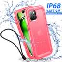 SPORTLINK for iPhone 15 Plus Case - IP68 Waterproof Military Protective Full Body Heavy Duty Shockproof 360 Sealed Dustproof with Camera Screen Protector Cover for i Phone 15 Plus 6.7" Pink