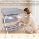 Gentle Monster Baby Folding Portable Changing Table, 4-Level Adjustable Height Diaper Changing Station Table for Nursery with Safety Belt, Double Storage Bag, Headrests & Diaper Pad