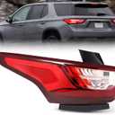 JFN LED Tail Lights Taillights Assembly for 2018-2021 Chevy Traverse Outer,Red Rear Brake Signal Plate Tail Lamp Replacement, OE:84618032 GM2805130 (Driver Side (Left))