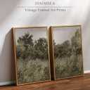 InSimSea 2 Pcs Framed Wall Art Vintage Farmhouse Decor, Retro Grassland Paintings Above Bed Wall Decor, Canvas Prints, Living Room,Bedroom,Office Retro Country Decorations, 16x24inch, Set of 2