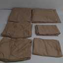 CozyLux Queen Comforter Set 7 Pieces Bed in a Bag Taupe, Pintuck Comforters Pinch Pleat Bedding Sets with All Season Comforter, Flat Sheet, Fitted Sheet and Pillowcases & Shams