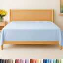 King Size Flat Sheet - Hotel Quality Top Flat Bed Sheet Only - Ultra-Soft, Breathable & Cooling - Fade & Wrinkle Free - Easy-Care, Stain & Shrink Resistant Bedding - Easy-Fit and Oeko-Tex - Sky Blue