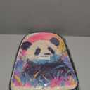 ALIFAFA Panda Backpack Cute Happy Panda Bookbag, Panda School BackPack Shoulder Bag, Elementary School Boys Girls Backpack, 16 Inch Backpack with 2 Compartments, Beige Pink Black