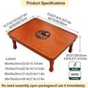 Folding Coffee Table Japanese Rectangle Folding Wood Floor Low Table, 60x40x25cm