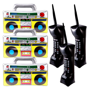 6 Pieces Inflatable Radio Boombox Inflatable Mobile Phone,80's 90's Party Decoration,Retro Inflatable Mobile Phone,Inflatable Radio Props for Hip Hop Theme Party Birthday Party Supplies