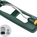Melnor 65132AMZ TurboTek Turbo Oscillating Sprinkler with Brass Nozzles and QuickConnect Set, Green, Yellow, Black