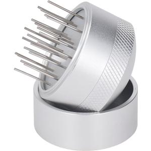 Coffee Needle Distributor, Espresso Distribution Tools Needle Distributor with Base Effective Dispersion Stainless Steel Hand Coffee Stirrer, Silver (53mm)