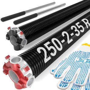 Garage Door Spring 0.250 x 2 x 35 (Pair), 18000 Cycles Garage Spring Door Replacement, Heavy-Duty & Long-Lasting Garage Door Torsion Spring