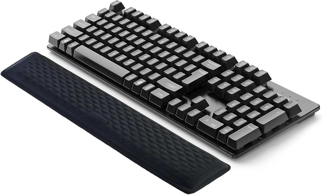 Ergonomic Memory Foam Keyboard Wrist Rest Pad, Extra-Wide Black, Soft Non-Slip Arm Cushion for Computer, Laptop & Desk | Pain Relief & Typing Comfort for Office & Gaming Use