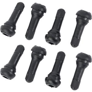 8Pcs Premium TR413 Tubeless Tire Valve Stems, Black Rubber Snap-in Tire Valve Stem, Universal for Tubeless 0.453 inches 11.5mm Rim Holes