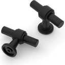 Asidrama 10 Pack Matte Black Kitchen Cabinet Knobs for Dresser Drawers - Zinc Hardware (Single Hole Knob)