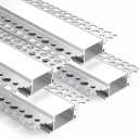LEDLightsWorld Plaster-in Aluminum LED Profile, 4 Pack 3.3ft/1M Aluminum Profile with Milky Diffuser for 20mm LED Strip, Trimless Plaster Channel for Ceiling and Wall