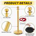 Velvet Poles and Rope,Rope Safety Barriers, Waterproof and Rustproof Set for Theaters, Hotels, Clubs, Museums, 8 Pieces
