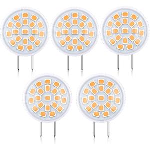 G8 LED Bulb G8 Mini Thin Puck Light Bulb 3.5Watt (35W Halogen Bulb Equivalent) T4 G8 Bi-Pin Base 120V 3000K Warm White G8 Bulb for Under Counter Kitchen Lighting, Under Cabinet Light (5-Pack)