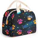 Insulated Lunch Box for Women and Men,Corduroy Lunch Bag for Work,Leakproof Adults Cooler Tote Bag for Offices,Picnic,Travel,Outdoor (Cat's Claw)