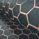 102.3"X43.31" /37.7" New Hexagon EVA Self-Adhesive Boat Flooring and Decorative Fish for Yacht Pool Boat Flooring Sheet Thick Non-Skid mat (Black and Dark Brown)
