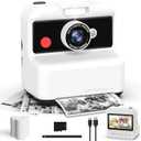 Kids Camera Instant Print, 48MP/2.5K UHD Kids Instant Print Camera, Christmas Birthday Gifts for Girls and Boys, 3.0" Screen with Print Paper & 32G Card, Toddler Toy for Age 3-14 (White)