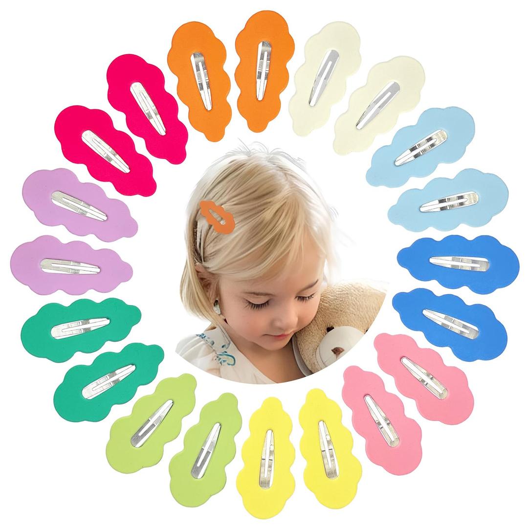 EleMirsa 40pcs Candy Colored Snap Hair Clips for Little Girl Non Slip Barrettes Hair Accessories for Baby Girl Teens Toddler Kids