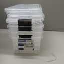 Superio Clear Storage Bins with Lids, Stackable Storage Box with Latches and Handles, Extra Small, 4 Pack 3 Quart