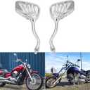 DREAMIZER 8MM 10MM Motorcycle Rear View Side Mirrors Skull Skeleton Hand Claw Chrome Handlebar Mirror (Chrome)