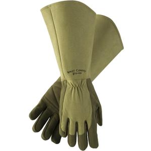 West County 054M/S Gauntlet Rose Gloves  Small, Moss, Gardening Gloves w/Elastic Wrist, Reinforced Fingers, Palm, and Thumb (Small (Pack of 2))
