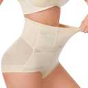 Dulchany Tummy Control Shapewear Panties for Women Body Shaper Seamless Underwear Panty Girdle (Medium, Nude)