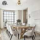VONLUCE Semi Flush Mount Ceiling Light, 13.8" Ceiling Light Fixture with Clear Glass Shade, E26 Base, 3-Bulb Industrial Lighting Fixture for Hallway Entryway Bedroom, Brushed Gold, ETL Certificated