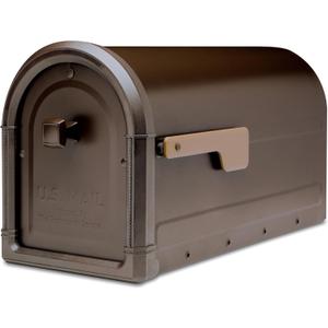 Architectural Mailboxes Roxbury Heavy Duty Steel Metal Post Mounted Mail Box for Outside, Rubbed Bronze, Large Curbside Mailbox with Magnetic Latch