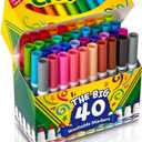 Crayola Ultra Clean Washable Markers (40ct), Broad Line Colored Markers for Kids, Coloring Book & Art Marker Set, Gifts for Kids. Ages 3+