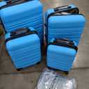 LONG VACATION 6 Piece Luggage Set Carry on Suitcase with ABS+PC hardshell, Spinner Wheels & YKK Zipper TSA Lock (SKY BLUE, 6 piece set)