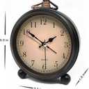 TooTa Vintage Retro Analog Alarm Clock, 4 inch Super Silent Non Ticking Small Clock with Night Light, Battery Operated, Simply Design, for Living Room, Bedroom, Bedside, Desk, Gift Clock (Arabic)